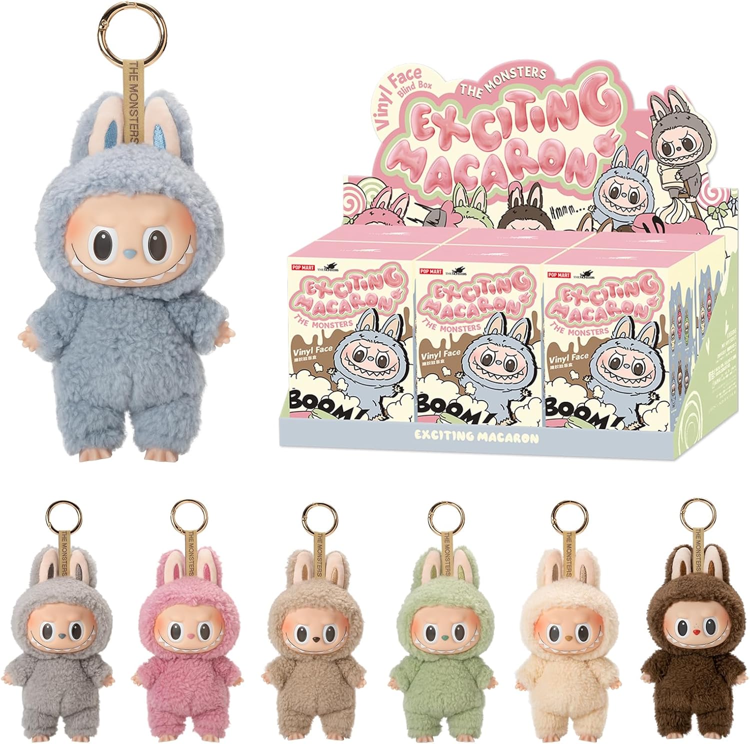 The Monsters - Tasty Macarons Vinyl Face Blind Box, 6PCs The Monsters Blind Box Figures, Random Design Action Figures Collectible Toys Home Decorations, Whole Set