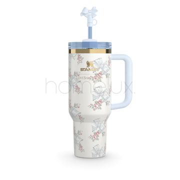 The Stanley X LoveShackFancy Holiday Quencher | 40 OZ - Rosa Beaux Blue
