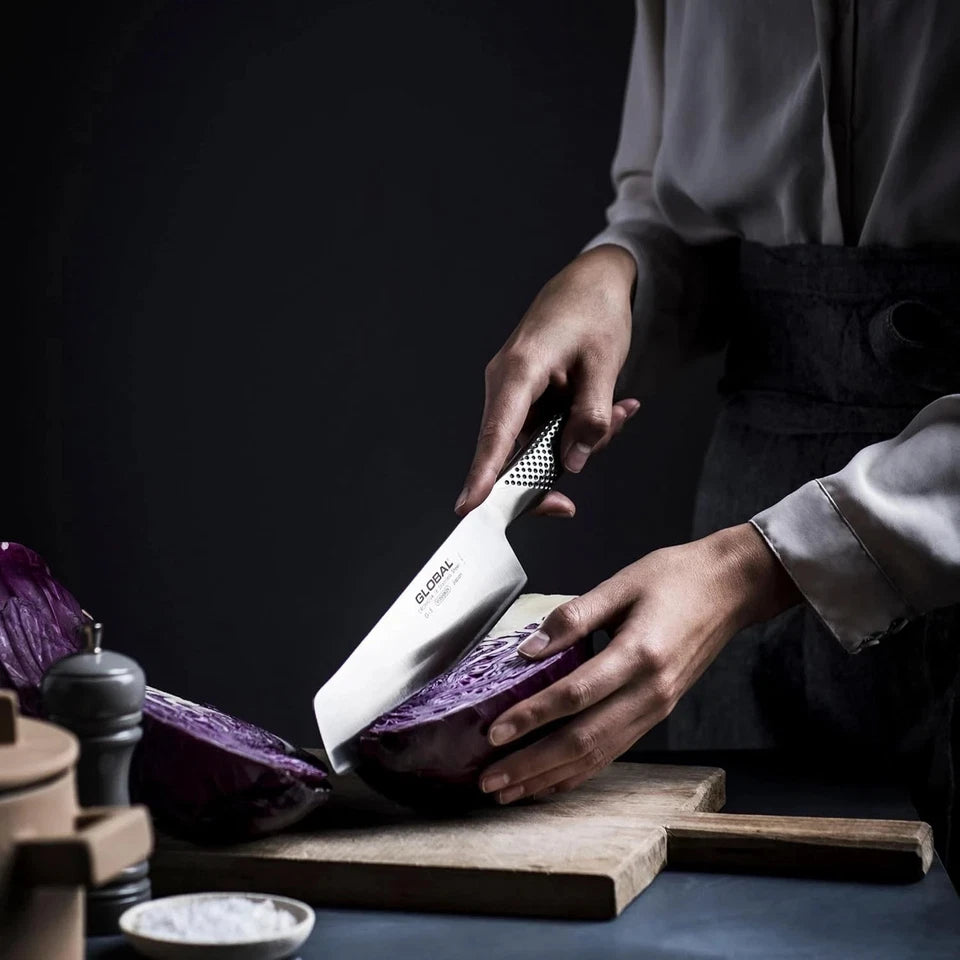 Global 7 Inch Vegetable Knife - Lightweight Japanese Stainless Steel, Razor-Sharp Edge, Made in Japan, G-45